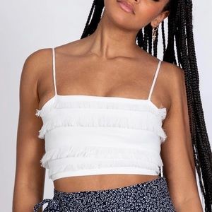 PRINCESS POLLY - WHITE CROP TOP